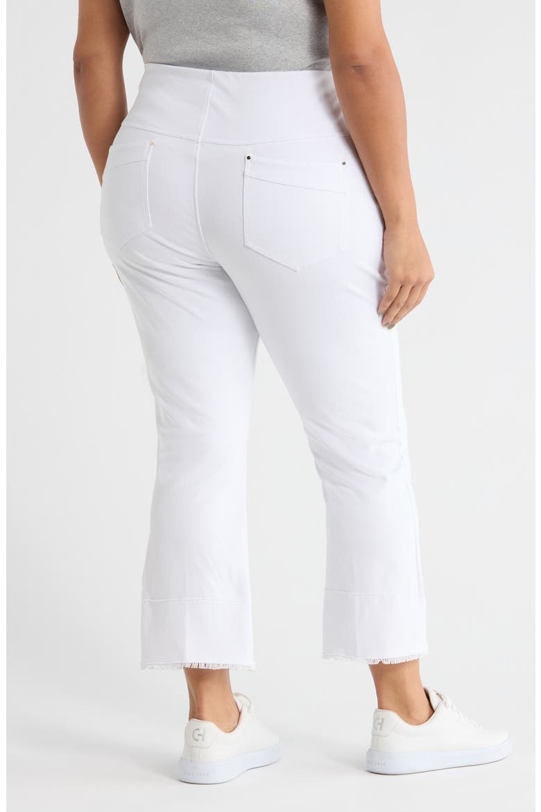 Dara High Waist Seamed Fringe Hem Crop Jeans, Alternate, color, WHITE