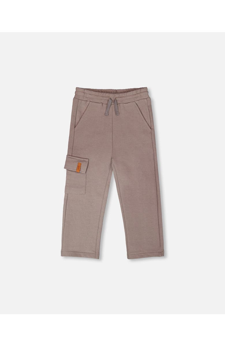 Deux par Deux French Terry Sweatpants with Cargo Pocket, Main, color, Taupe