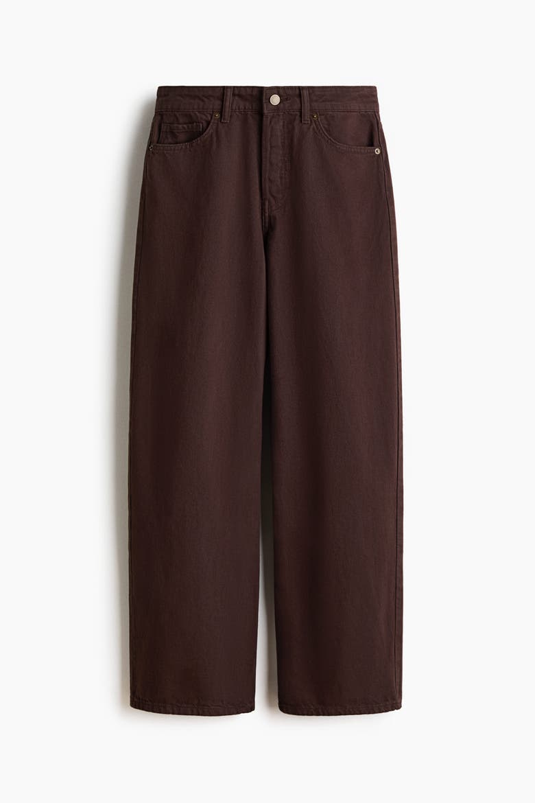 Wide Regular Jeans, Alternate, color, Dark brown