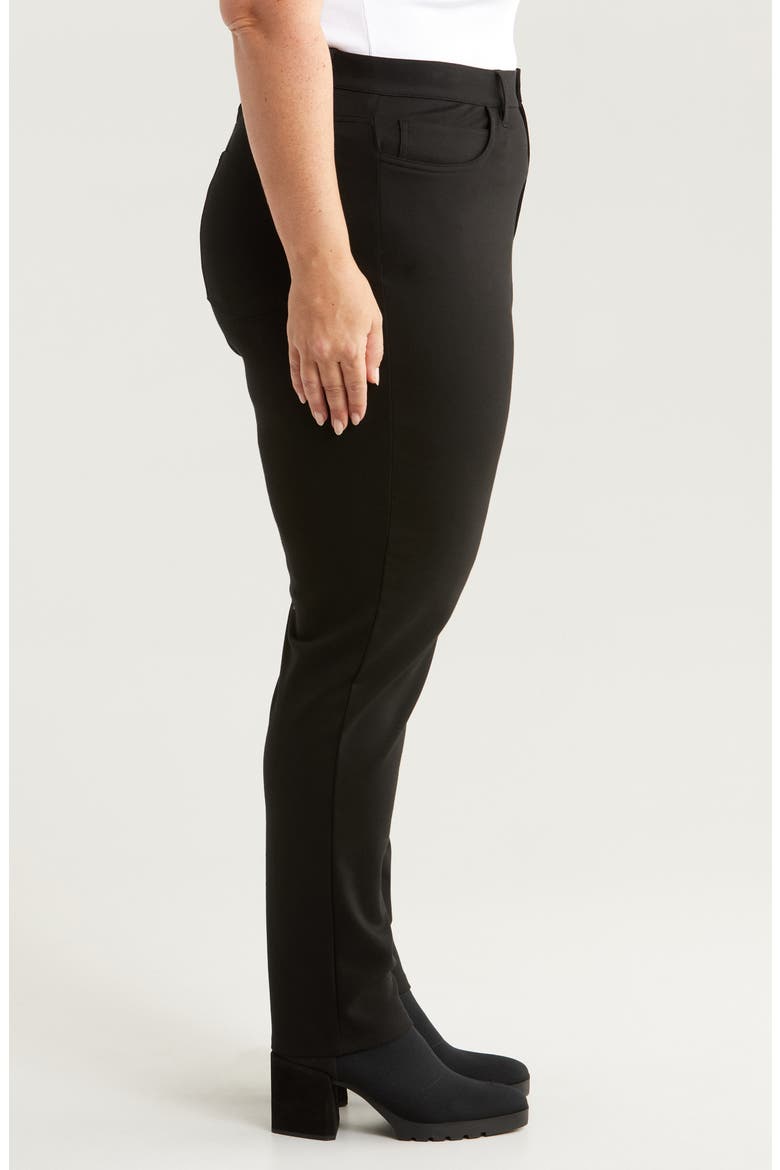High Waist Slim Fit Knit Jeans, Alternate, color, BLACK