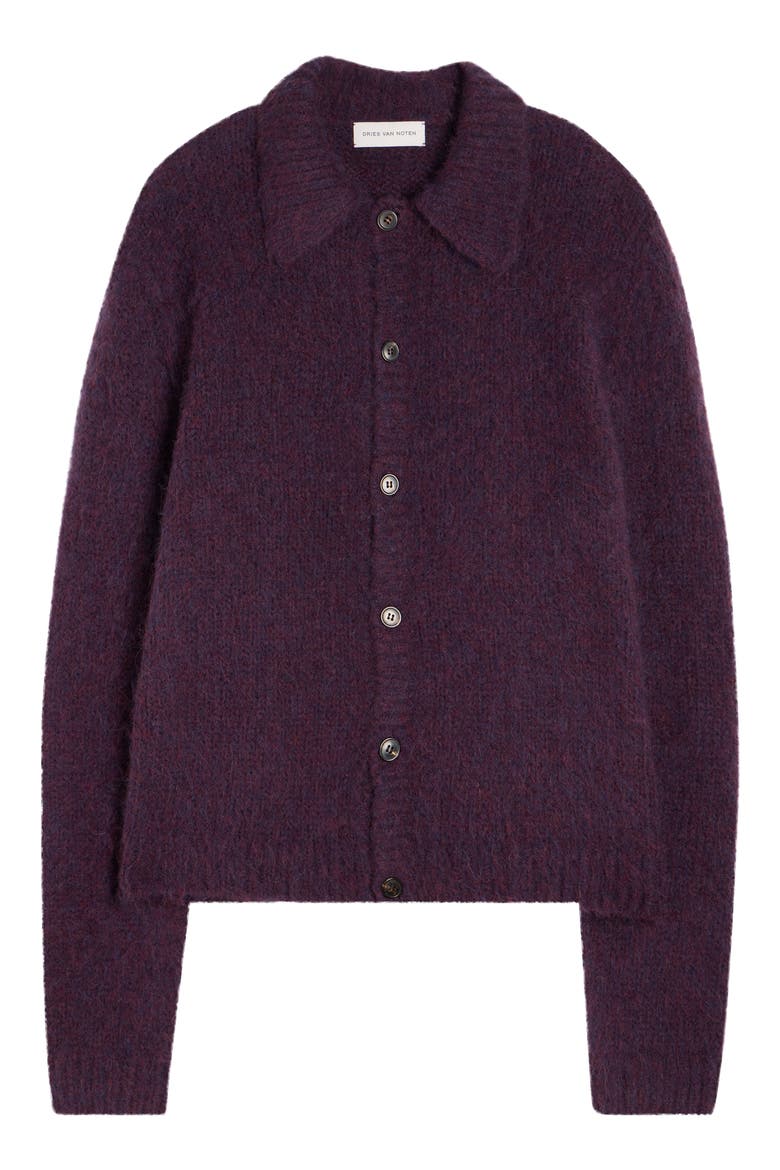 Mora Alpaca Blend Cardigan, Alternate, color, PURPLE