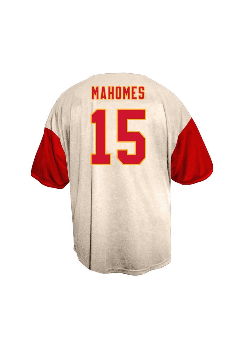Men's Fanatics Patrick Mahomes Cream Kansas City Chiefs Big & Tall Baseball Button-Up Shirt, Alternate, color, Cream