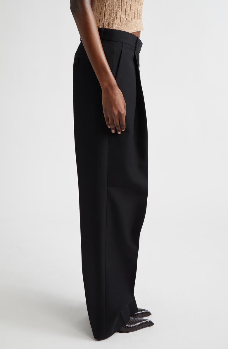 TOM FORD Pleated Wool Pants, Alternate, color, Lb999 Black