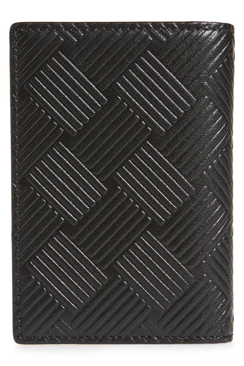 Embossed Leather Card Case, Alternate, color, BLACK-SILVER