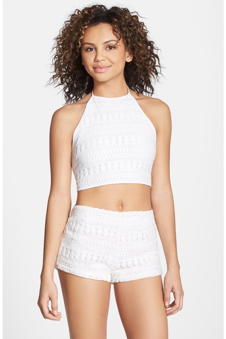 'Mystic Spell' Crop Halter Top, Alternate, color, OFFWHITE