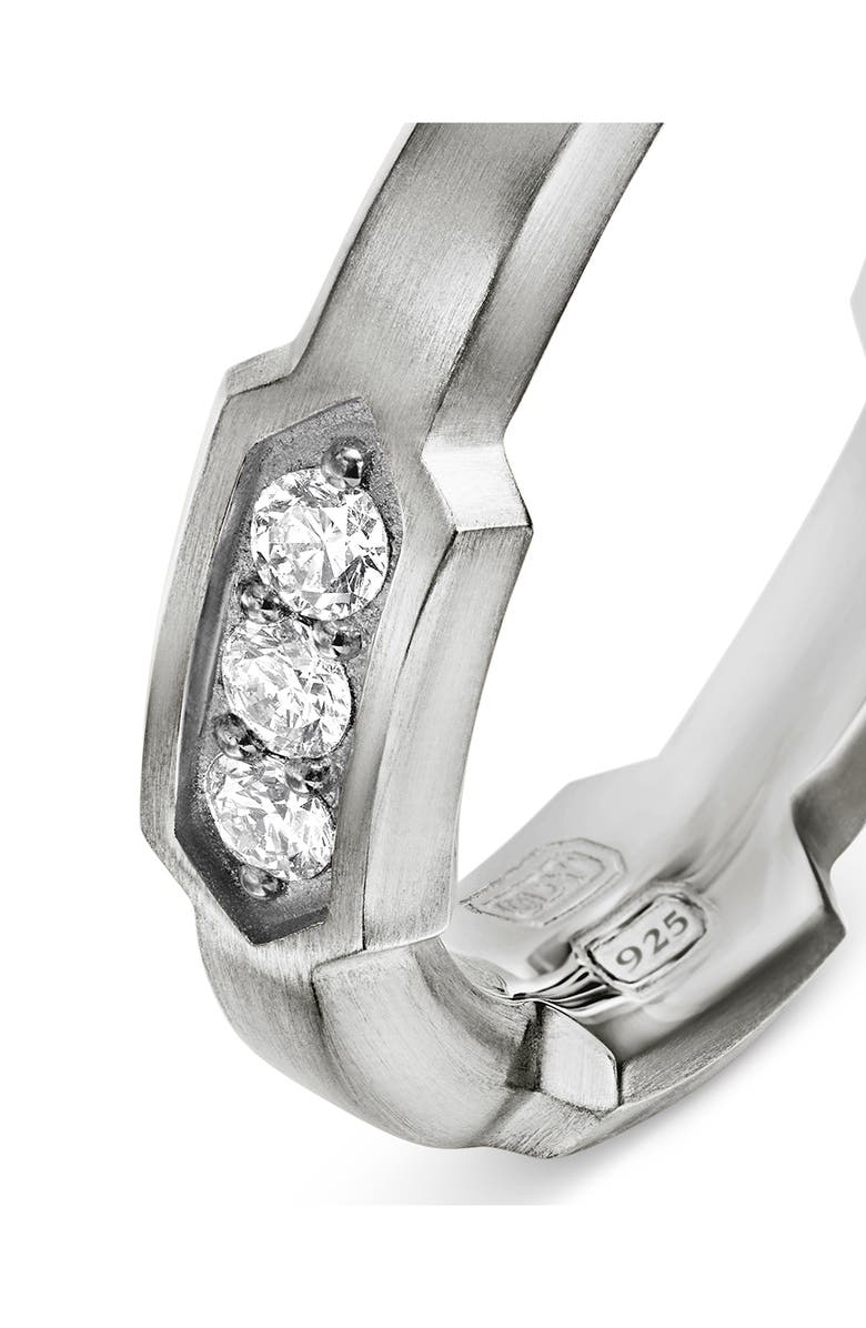 David Yurman 6MM HEX PAVE STATION BAND RING, Alternate, color, Sterling Silver