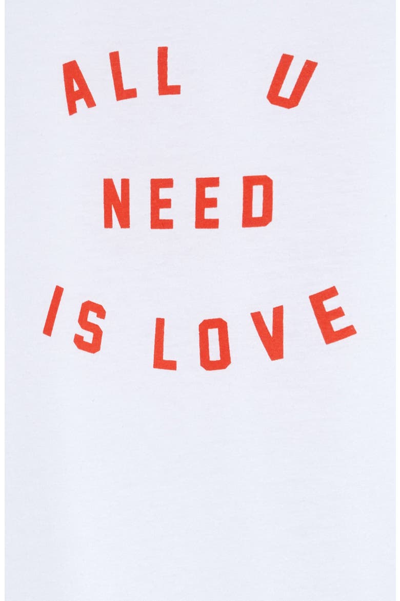 Kids' All U Need is Love Graphic Tee, Alternate, color, WHITE
