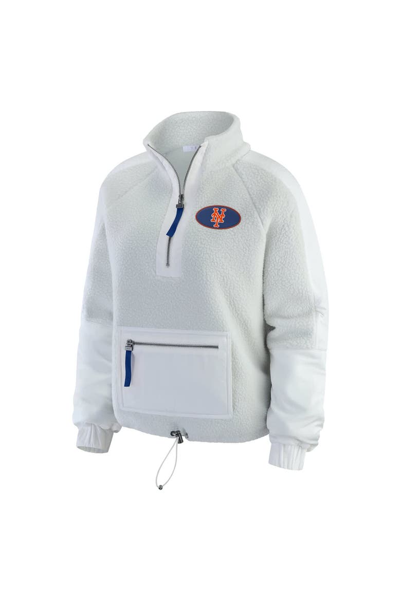 Women's WEAR by Erin Andrews Gray New York Mets Polar Fleece Quarter-Zip Jacket, Alternate, color, Gray