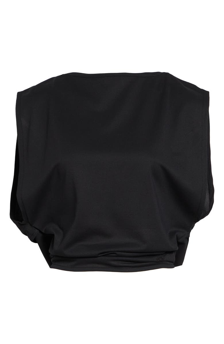 Jacquemus Le Moisson Draped Paper Jersey Apron Top, Main, color, Black
