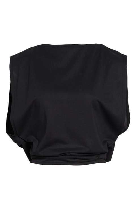 Le Moisson Draped Paper Jersey Apron Top
