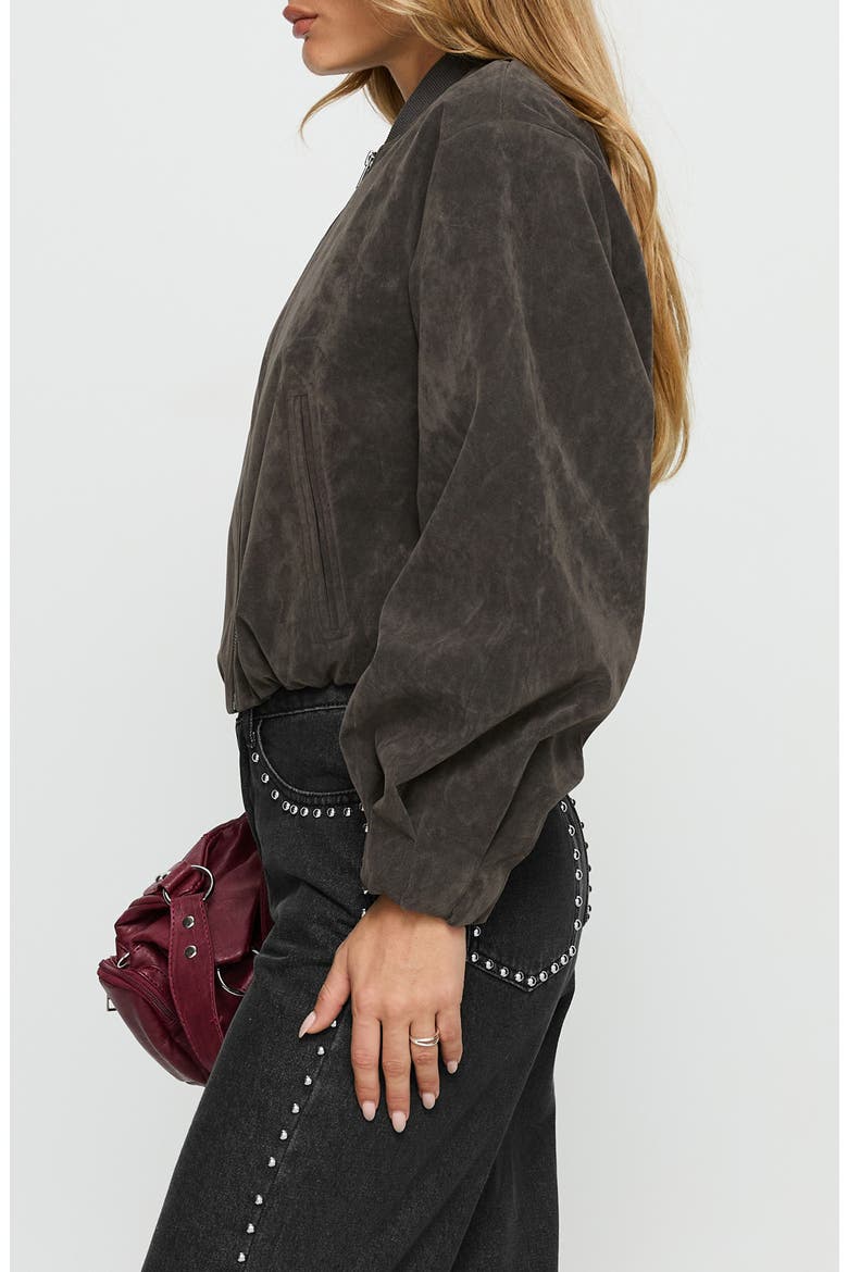Mastery Faux Suede Jacket, Alternate, color, CHARCOAL