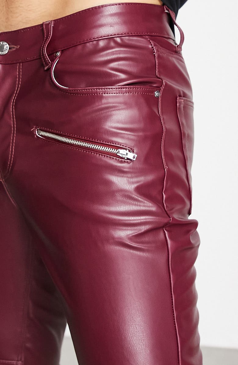 ASOS DESIGN Faux Leather Skinny Jeans, Alternate, color,