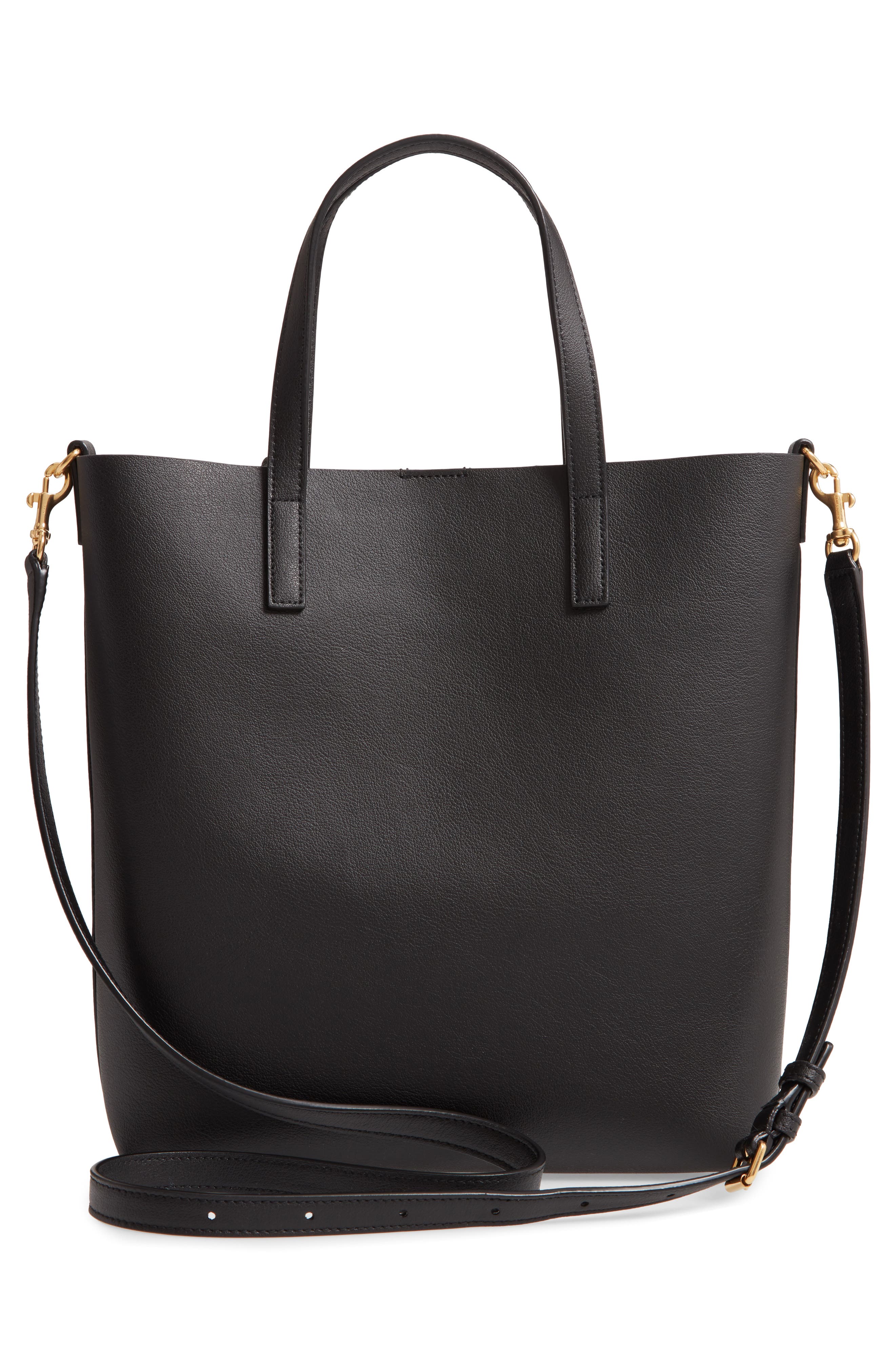Toy Leather Shopping Tote, Alternate, color, NOIR
