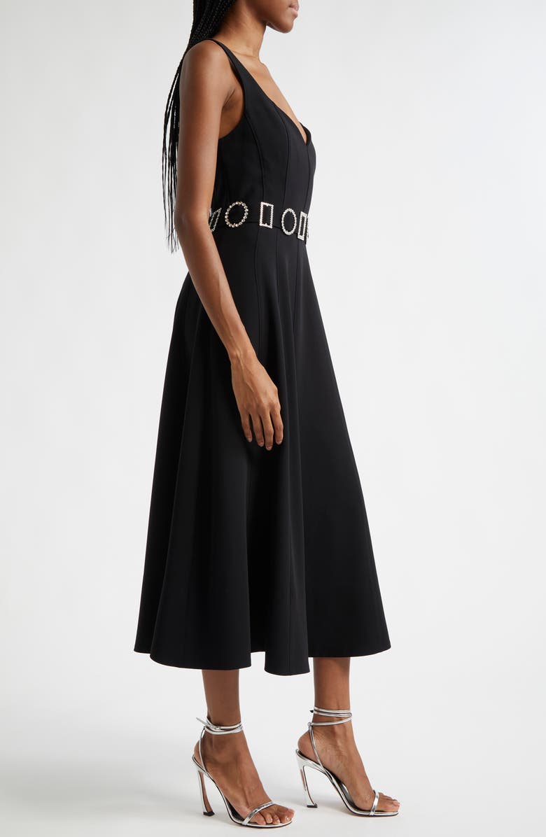 Cinq à Sept Eden Rhinestone Belt Sleeveless Maxi Dress, Alternate, color, Black