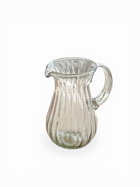Handblown Fluted Pitcher