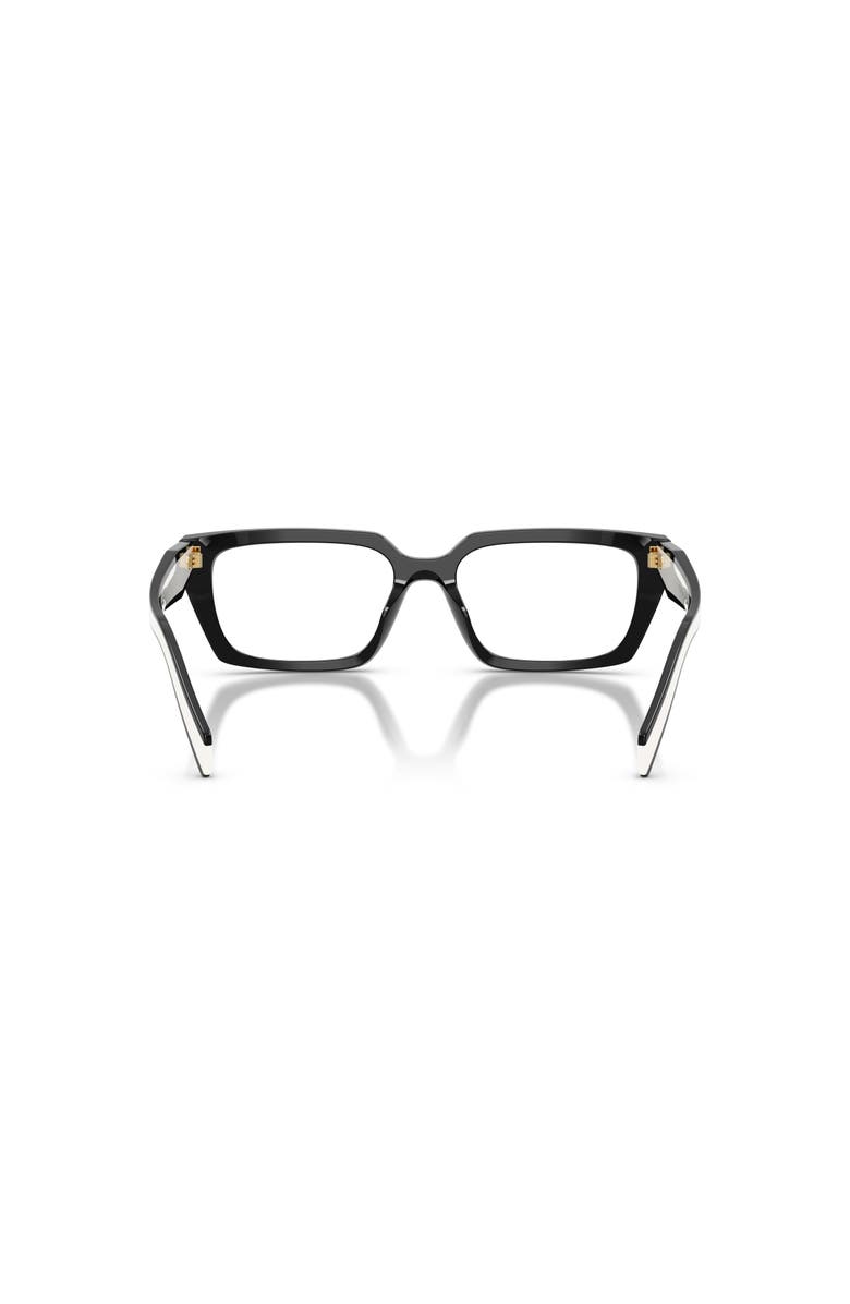 Prada 53mm Rectangle optical glasses, Alternate, color, Black