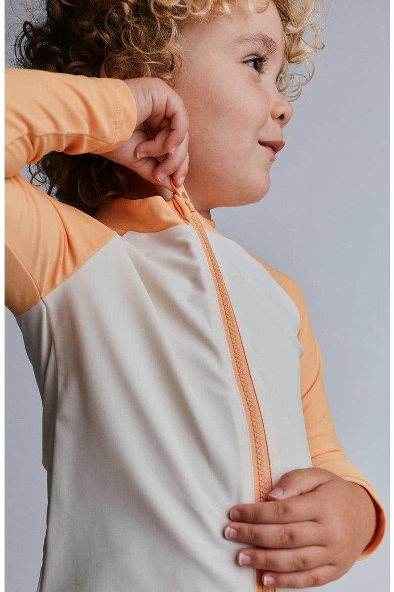 Kids' Colorblock Raglan Sleeve Rashguard, Alternate, color, DREAMSICLE