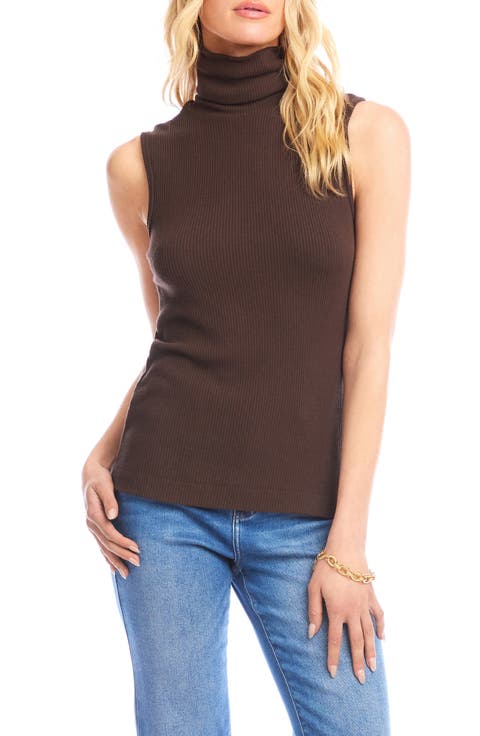 Turtleneck Rib Sleeveless Top