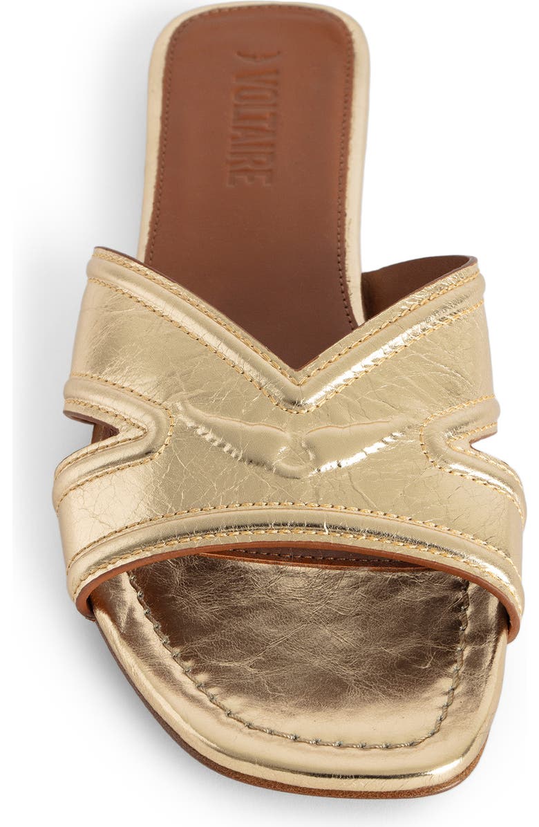 Zadig & Voltaire Azora Metallic Slide Sandal, Alternate, color, Gold