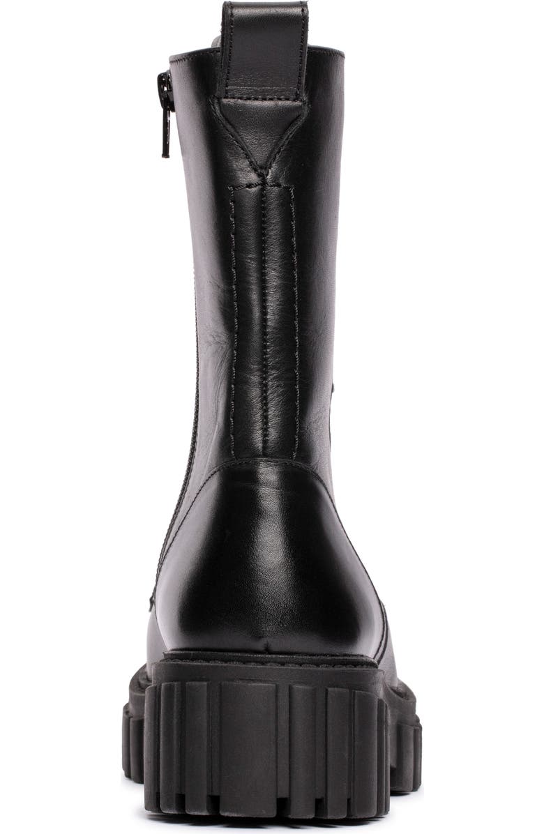 Clarks<sup>®</sup> Page Lace Up Platform Leather Combat Boot, Alternate, color, Black Leather