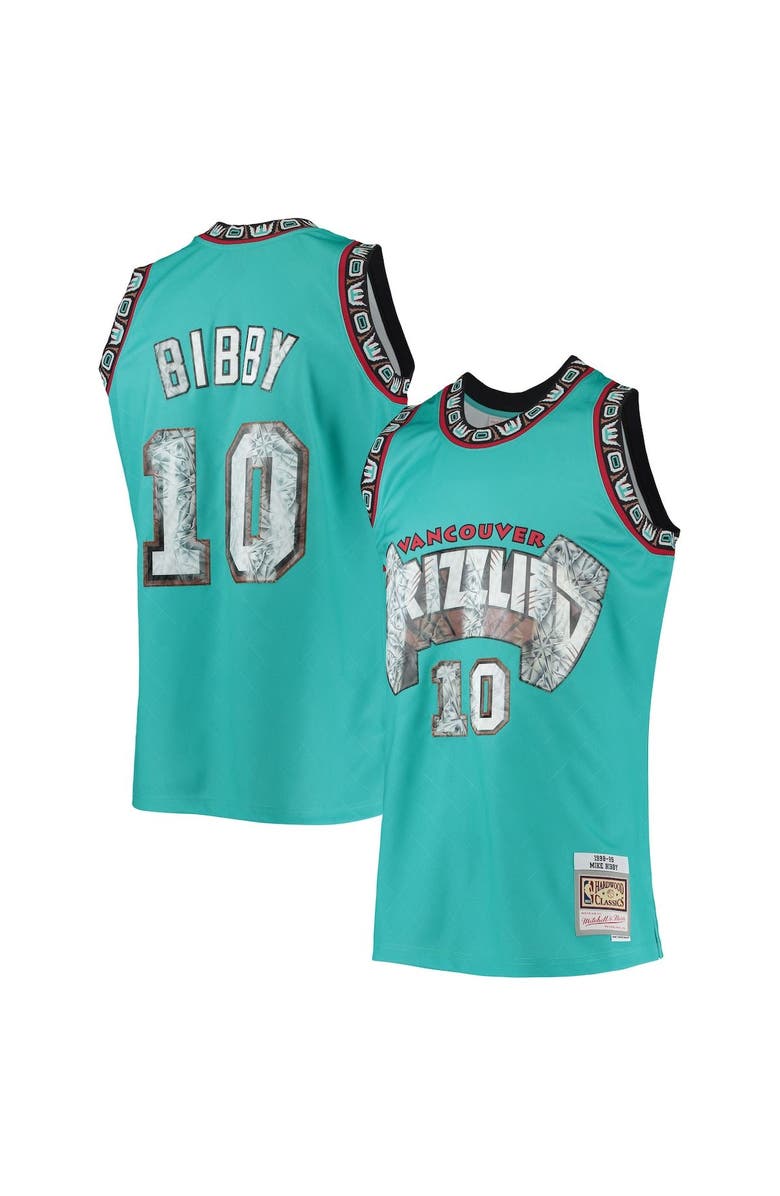 Mitchell & Ness Men's Mitchell & Ness Mike Bibby Turquoise Vancouver Grizzlies 1996/97 Hardwood Classics NBA 75th Anniversary Diamond Swingman Jersey, Main, color, 