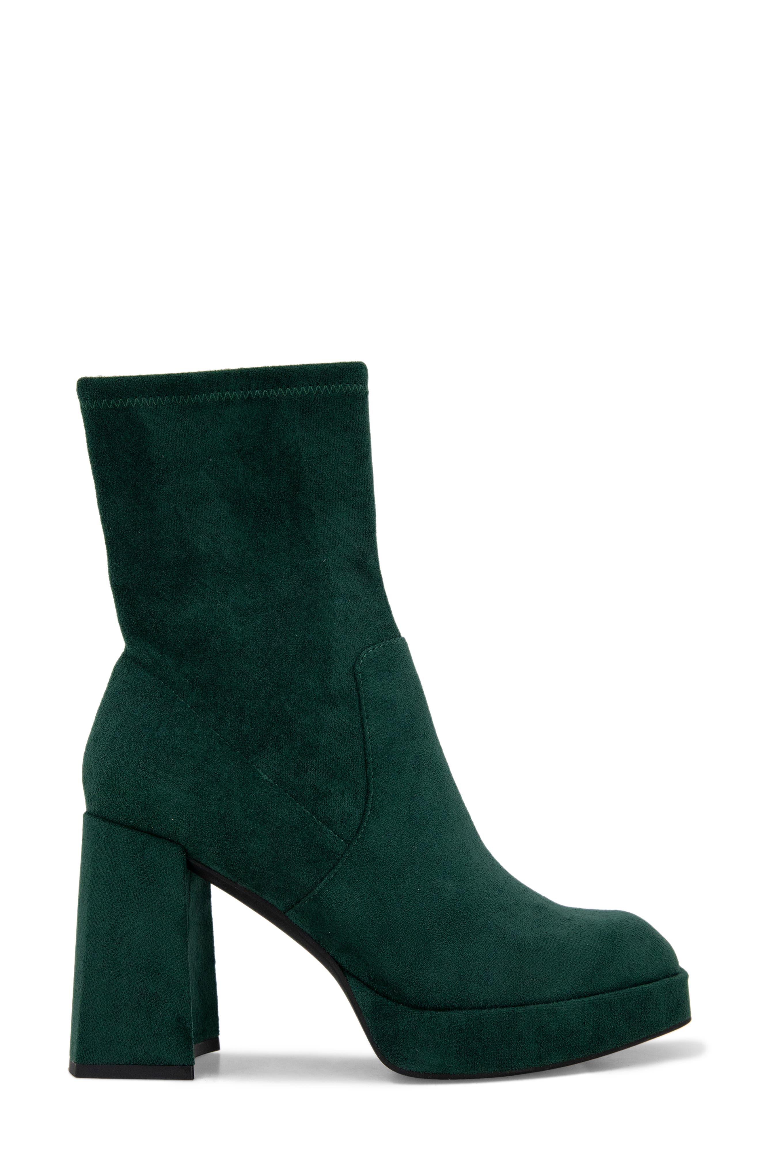 Block Heel Stretch Bootie, Alternate, color, HUNTER GREEN