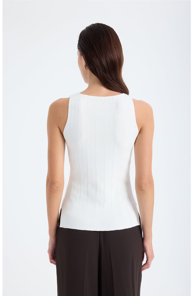 Monlicia Nila Ribbed Sleeveless Knit Top, Alternate, color, White