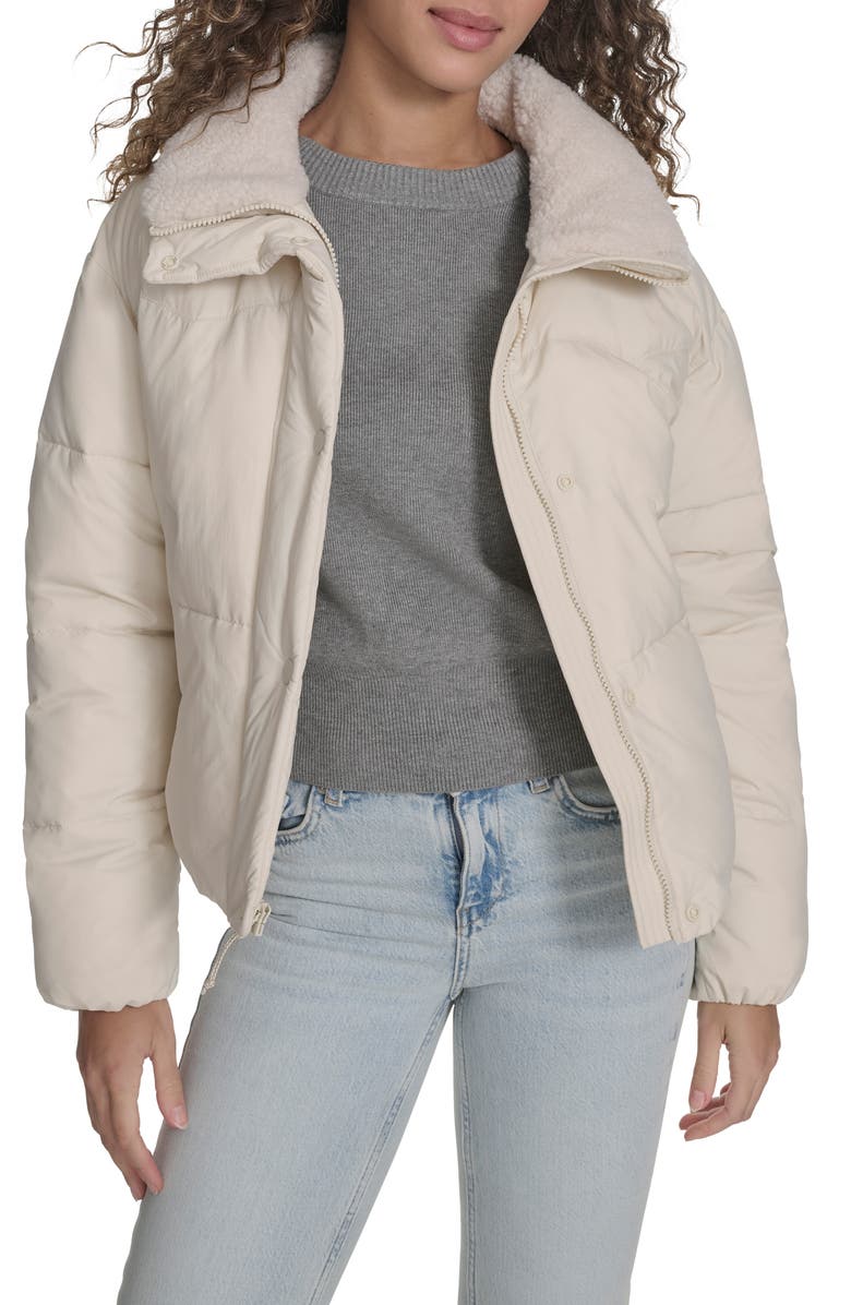Levi's Western Puffer Jacket, Main, color, Almond Milk