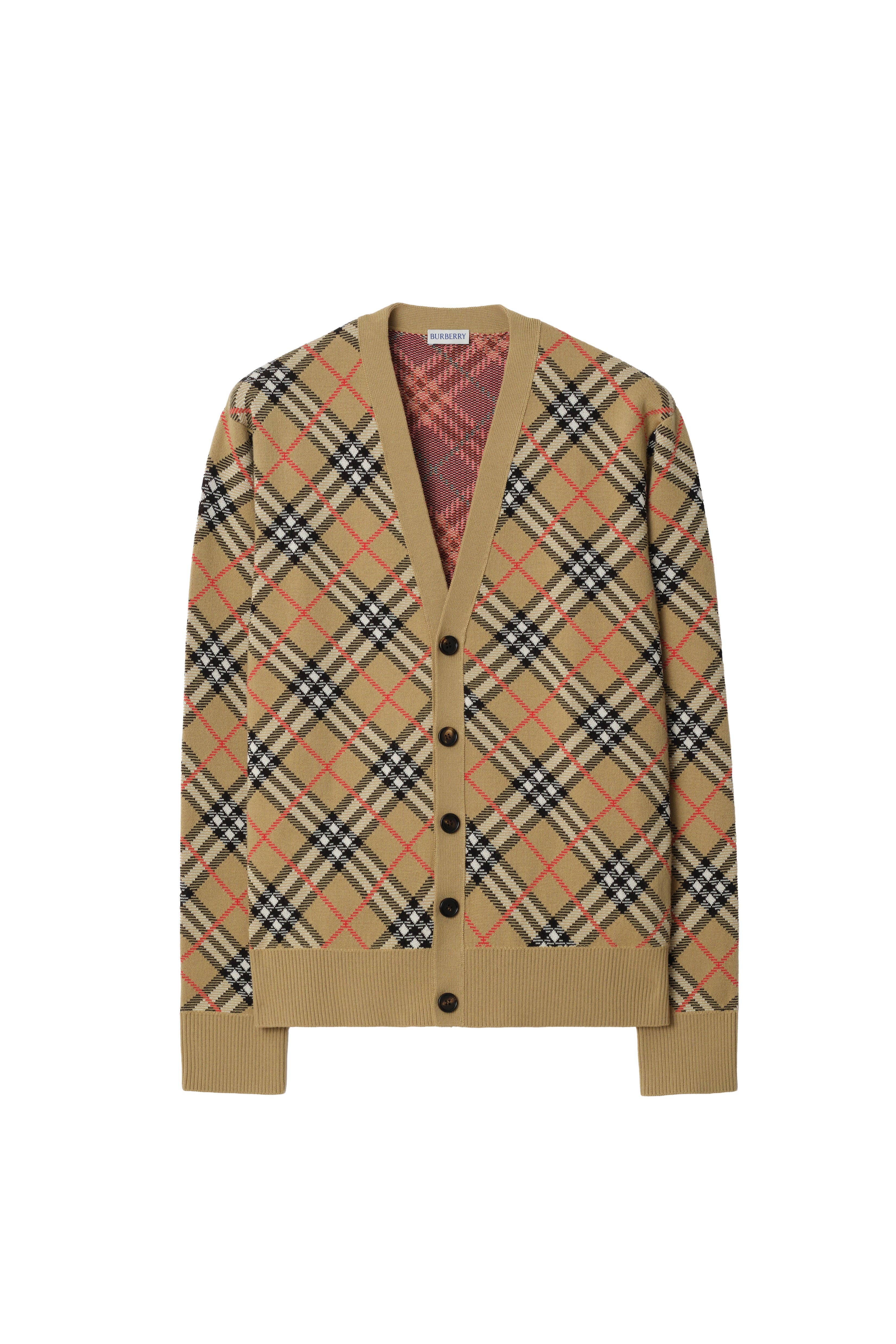 Check Cotton Wool Cardigan - image 2