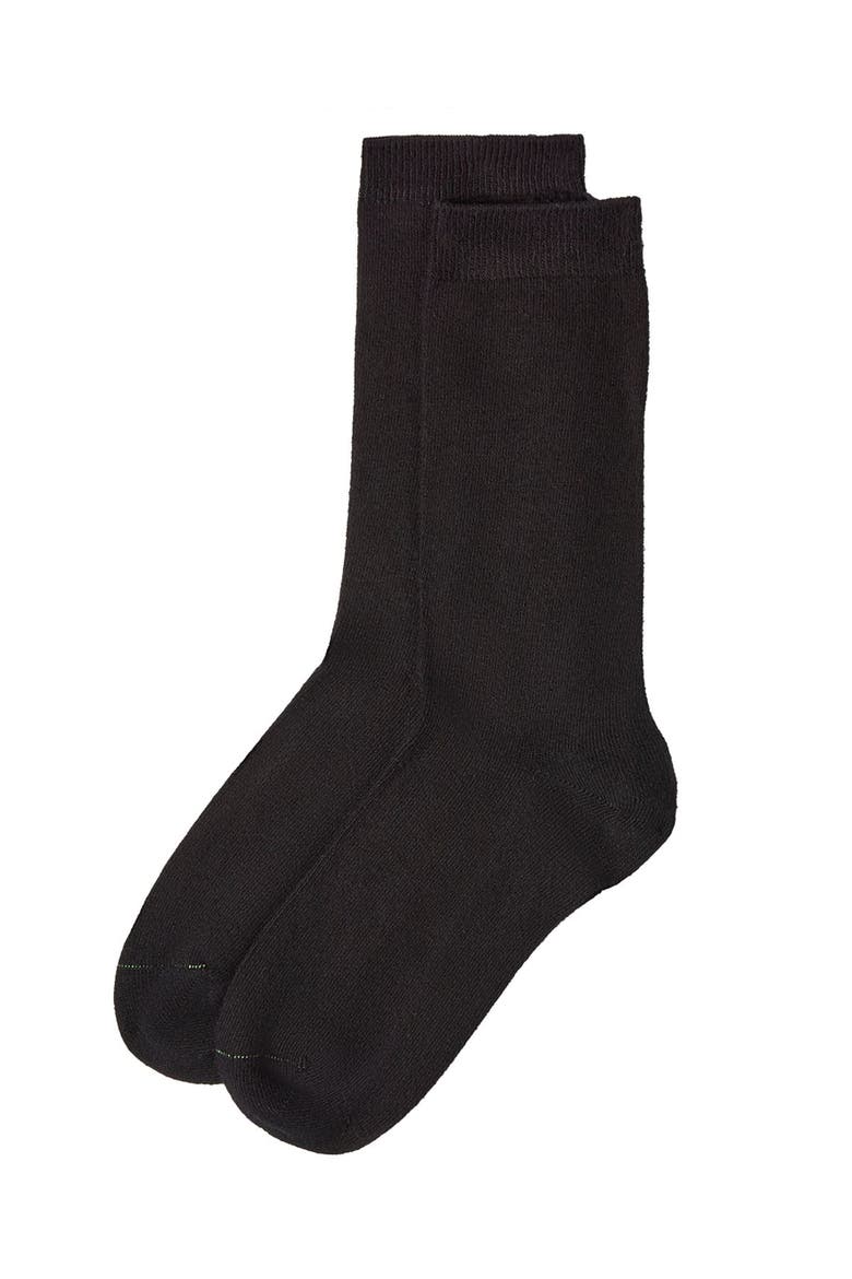 Boys' 3 Pair Pack Flat Cellulose Blend Crew Socks, Alternate, color, Black