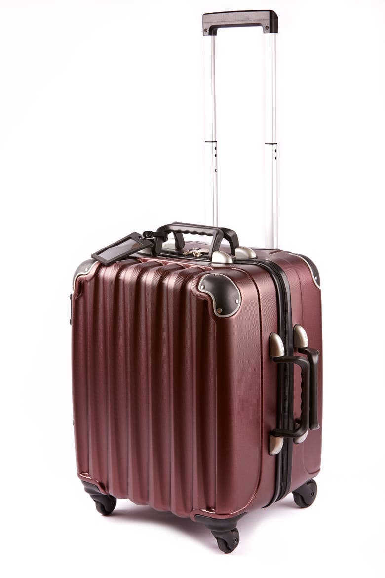 Petite 8-Bottle Wine & Spirits Suitcase, Alternate, color, Burgundy