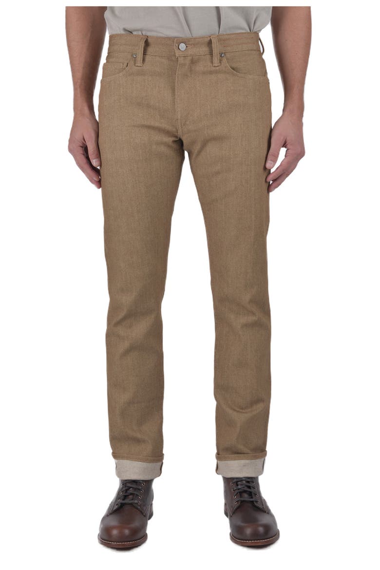 The Pen Slim Fit 10.5-Ounce Stretch Selvedge Jeans, Main, color, COPPER RAW