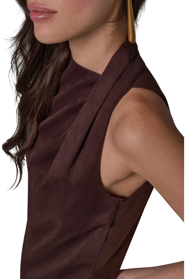 Mixed Media Tie Neck Tank, Alternate, color, ESPRESSO