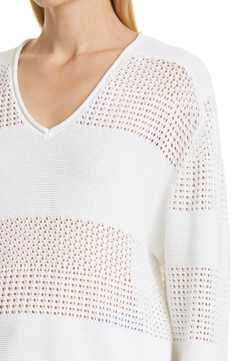 rag & bone Faye Stripe V-Neck Sweater, Alternate, color, 