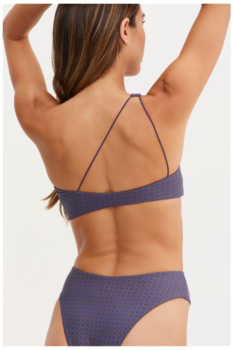 Mona One Shoulder Bikini Top, Alternate, color, NAVY/OLIVE