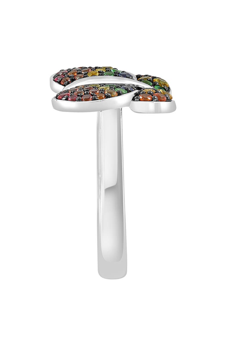 EFFY Sterling Silver Pave Sapphire & Tsavorite Butterfly Ring, Alternate, color, 