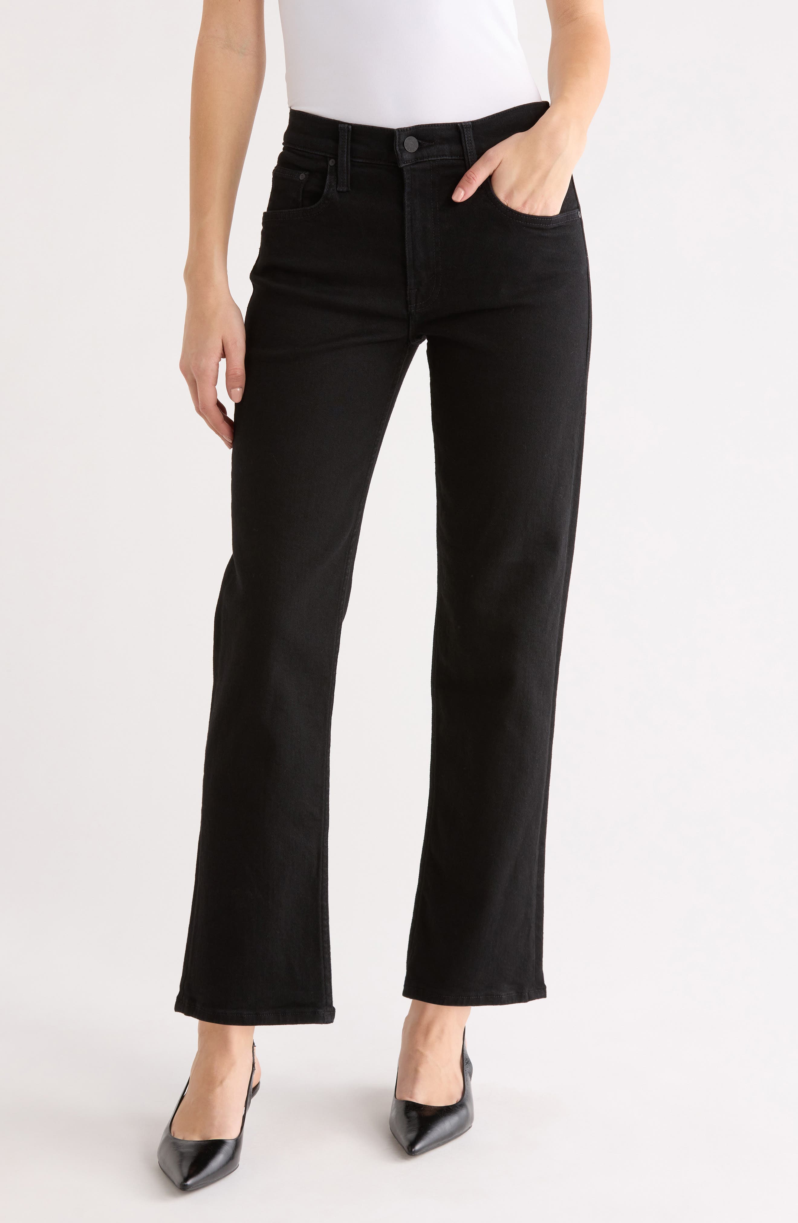 MOTHER The Newbie Hover High Waist Ankle Straight Leg Jeans