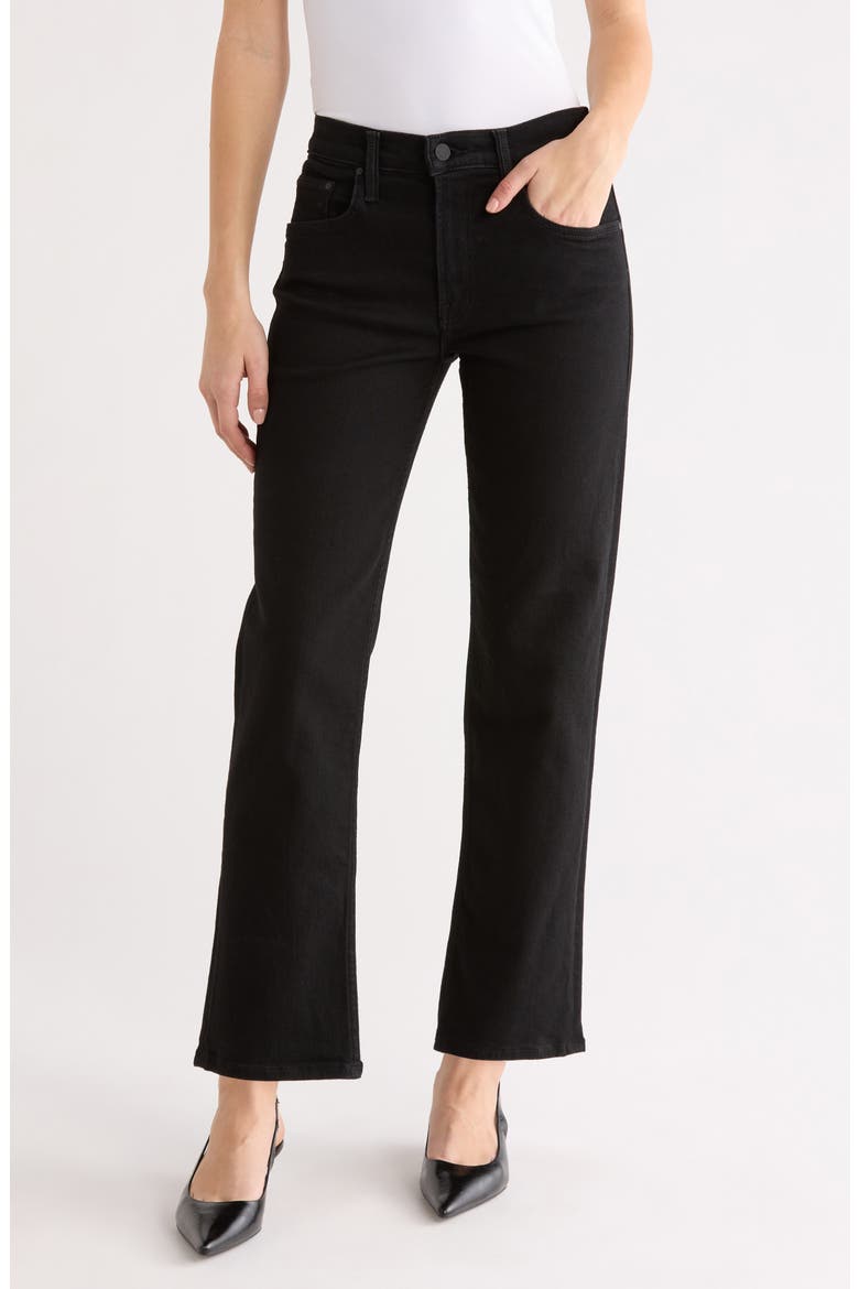 The Newbie Hover High Waist Ankle Straight Leg Jeans, Main, color, NIGHTY NIGHT