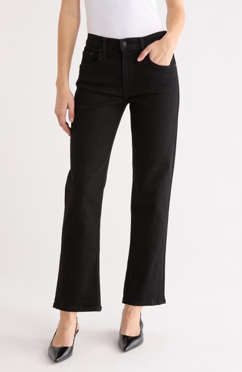The Newbie Hover High Waist Ankle Straight Leg Jeans (Nightly Night)