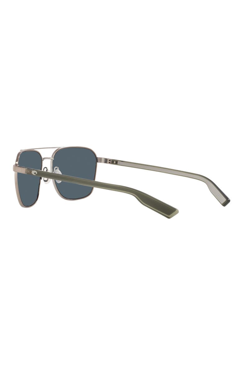 Wader 58mm Polarized Pilot Sunglasses, Alternate, color, GUNMETAL / GRAY SILVER 580P