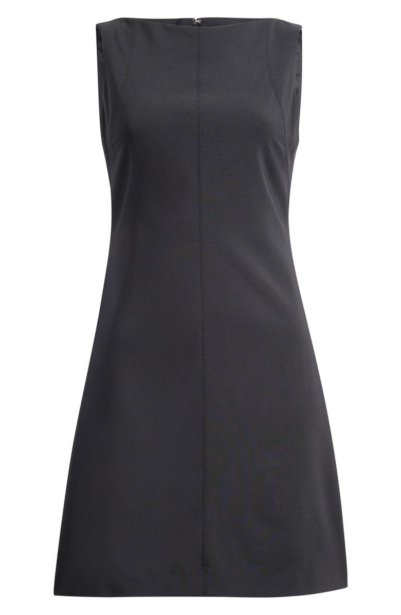 Theory Stretch Wool Boat Neck Minidress, Main, color, Black