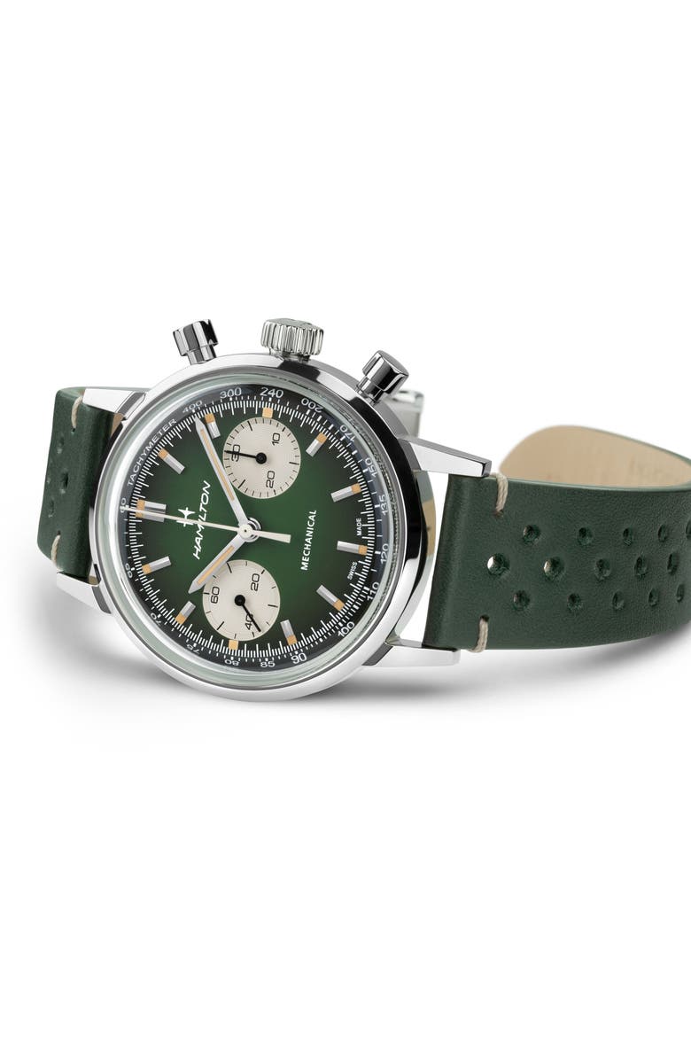 Hamilton American Classic Bracelet Watch, Alternate, color, Green