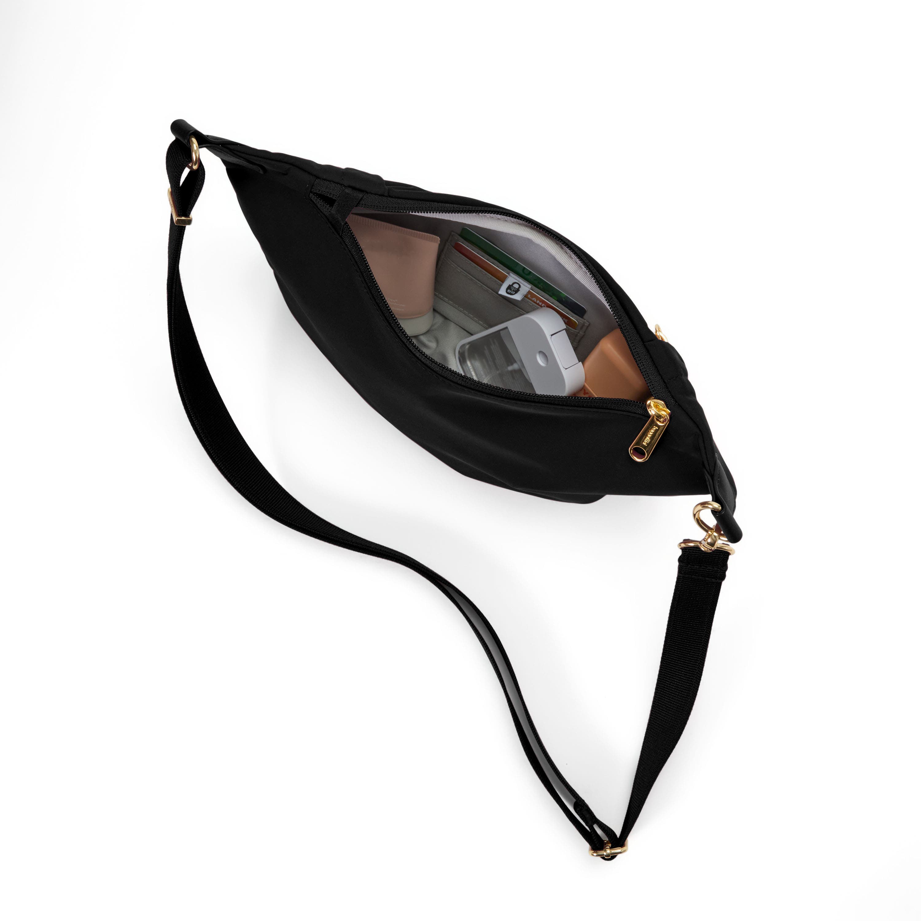 Securtex Jet Set Anti-theft Crescent Sling, Alternate, color, Black