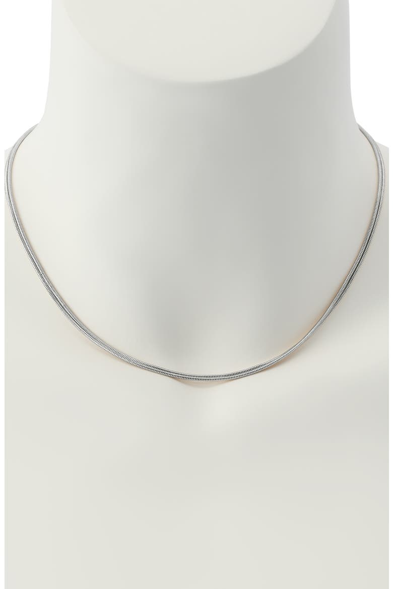 Hex Link Multilayer Necklace, Alternate, color, TWO TONE SHINY RHODIUM