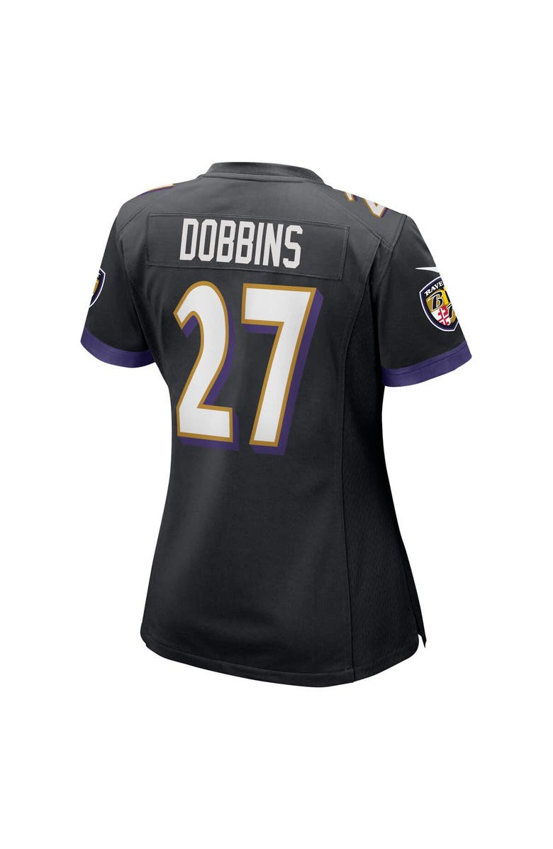 Nike Women's Nike J.K. Dobbins Black Baltimore Ravens Game Jersey, Alternate, color,
