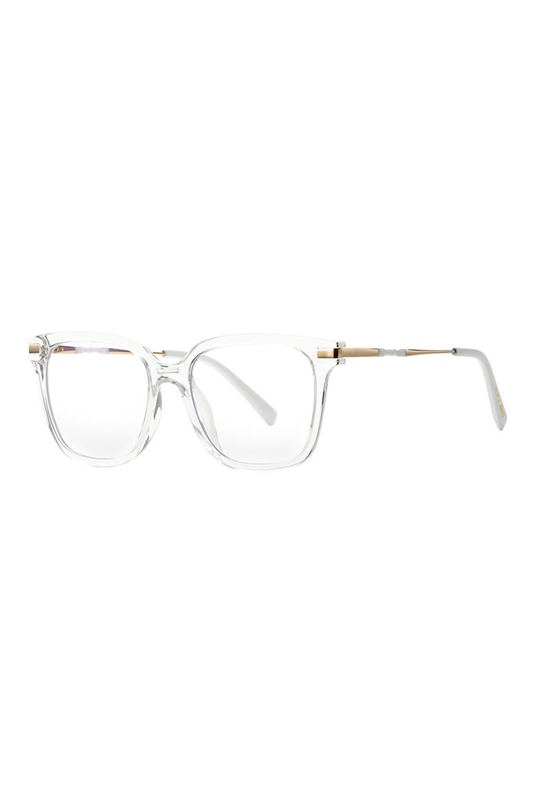 Yara 52mm Square Blue Light Blocking Glasses, Alternate, color, CLEAR