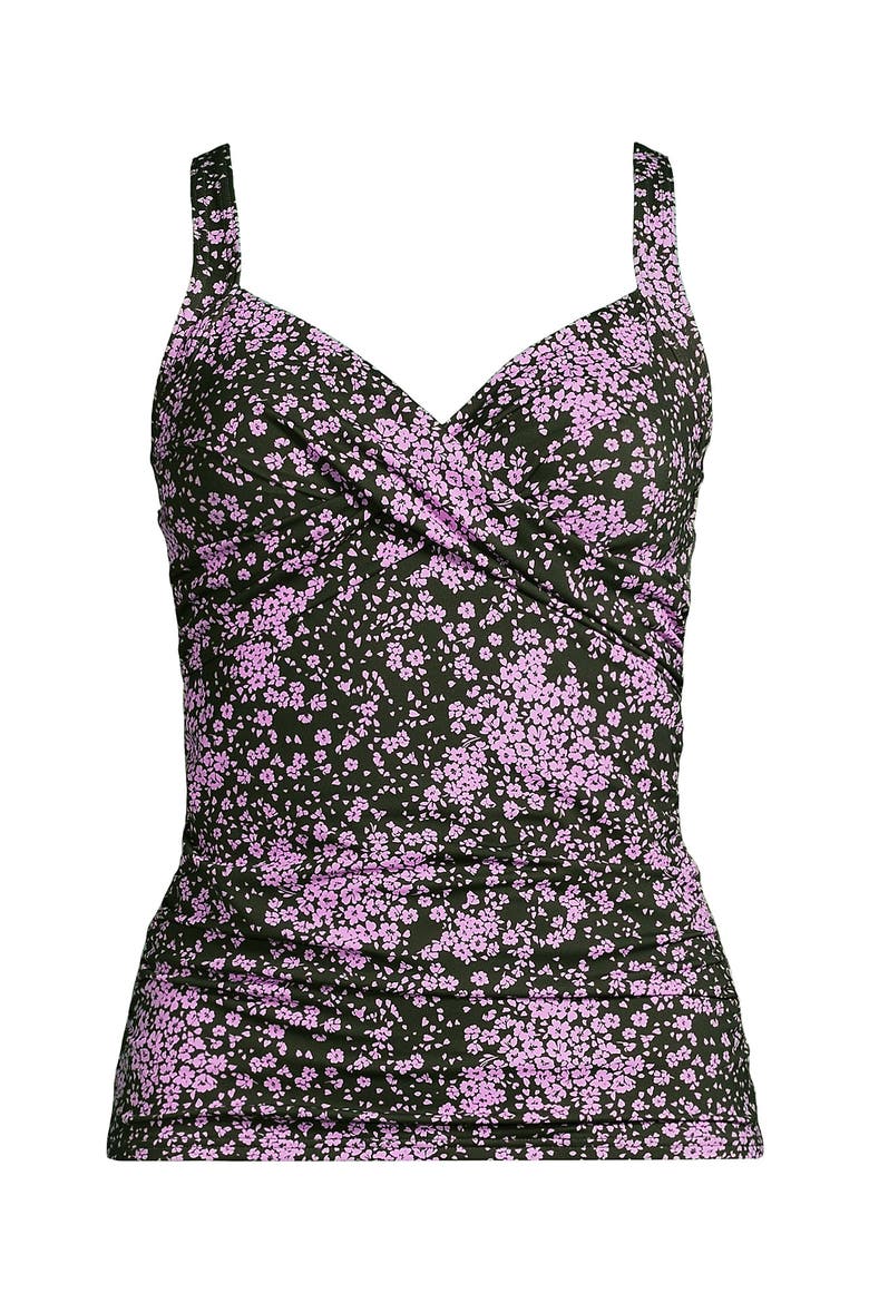Wrap Underwire Tankini Top Swimsuit, Alternate, color, Orchid Meadow Ditsy Floral