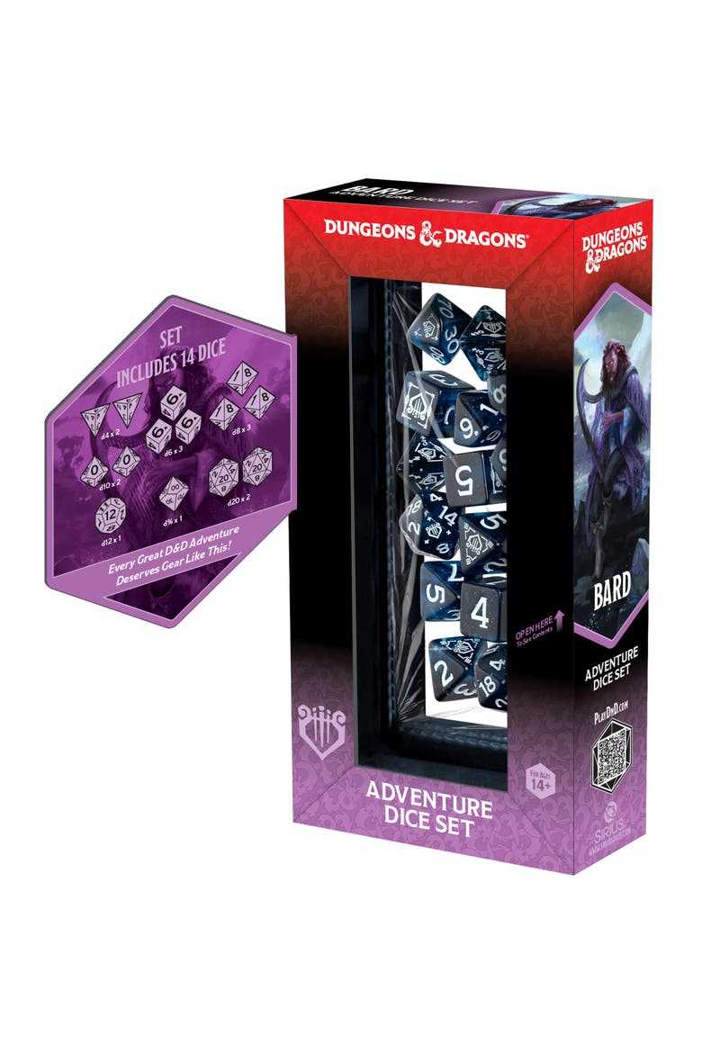 Blue and Black 14 Piece RPG Die Set, Alternate, color, Multicolored