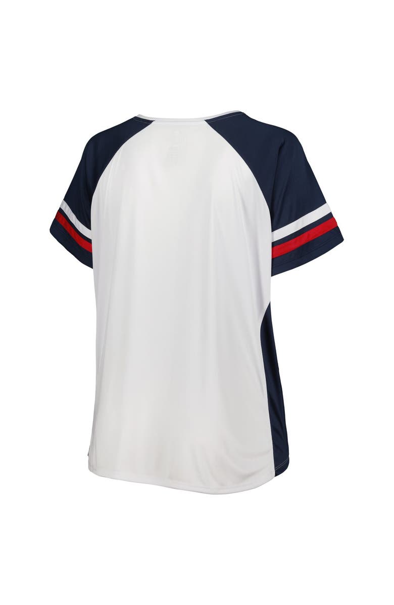 PROFILE Women's White/Navy Boston Red Sox Plus Size Notch Neck T-Shirt, Alternate, color, 