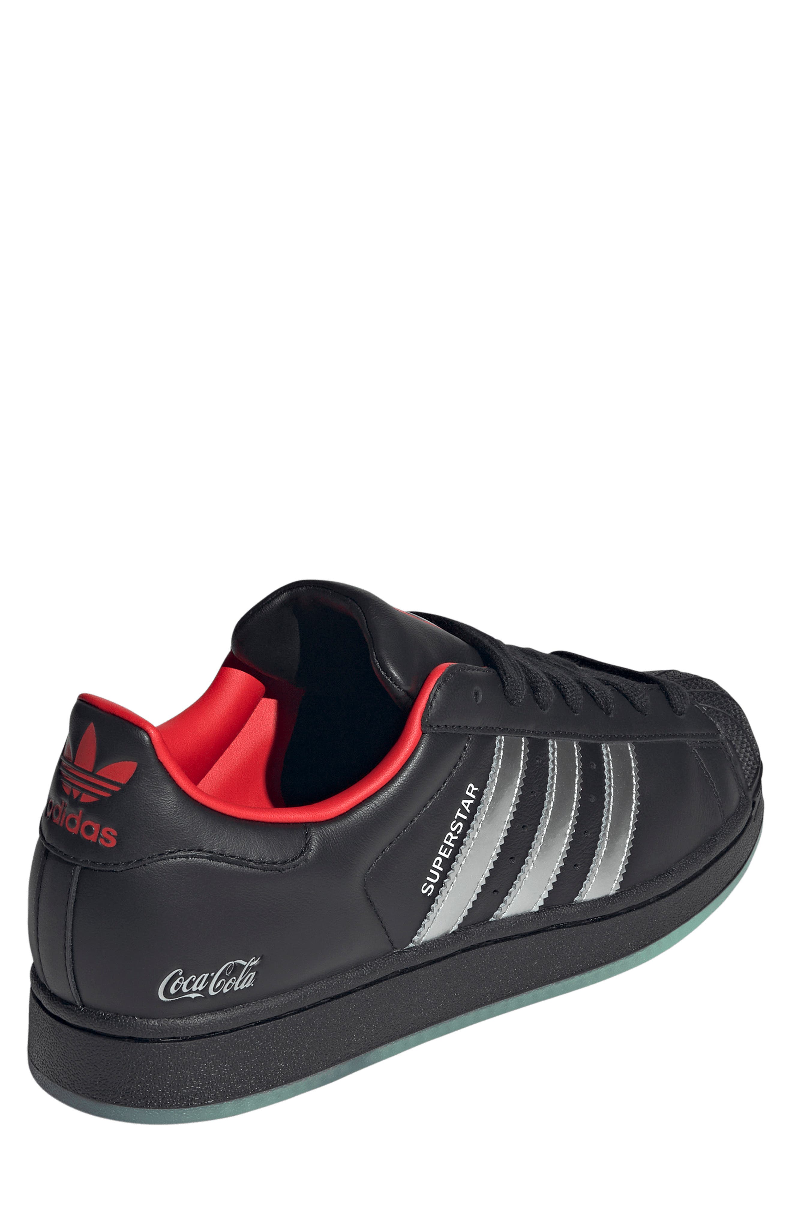 adidas x Coca-Cola Gender Inclusive Superster II Sneaker, Alternate, color, Core Black/ Silver/ Red